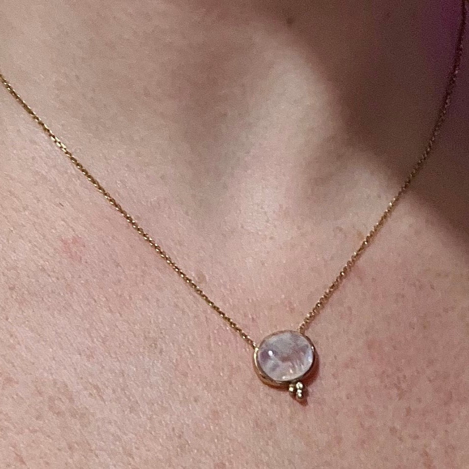 14K Yellow Gold with Moonstone Pendant