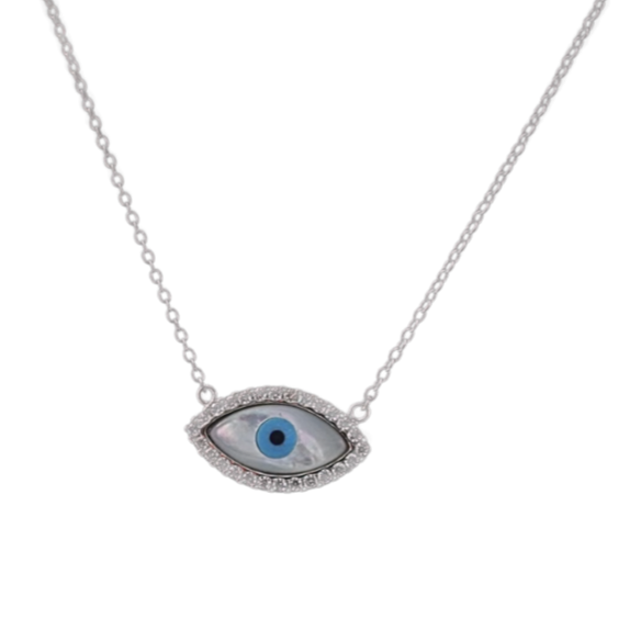 Silver evil eye necklace